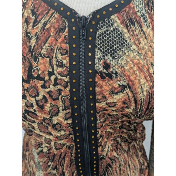 Vintage Joseph Ribkoff Animal Print Zip Up Jacket sz 6 Leopard Cheetah Snake - Picture 4 of 12